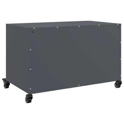 vidaXL Szafka RTV, czarna, 68x39x43,5 cm, stal walcowana na zimno