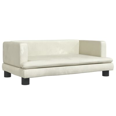 vidaXL Sofa dla dzieci, kremowa, 80x45x30 cm, aksamit