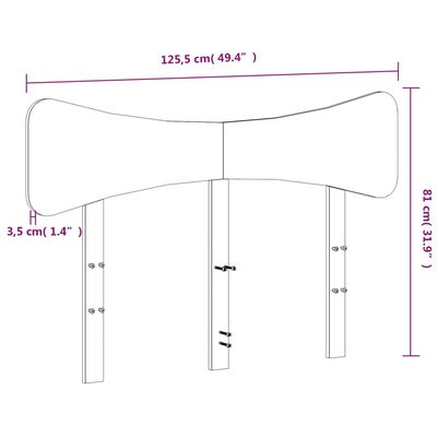 vidaXL Wezgłowie do łóżka, białe, 120 cm, lite drewno sosnowe