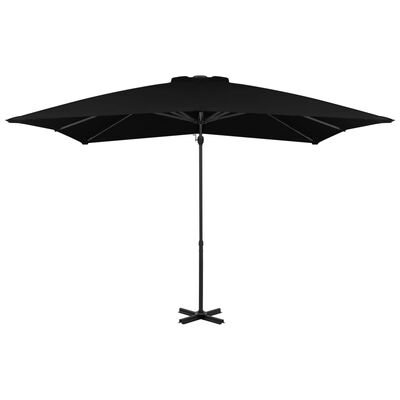 vidaXL Parasol wiszący z aluminiowym słupkiem, 250x250 cm, czarny