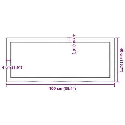 vidaXL Blat do łazienki, jasnobrązowy, 100x40x(2-4) cm, lite drewno