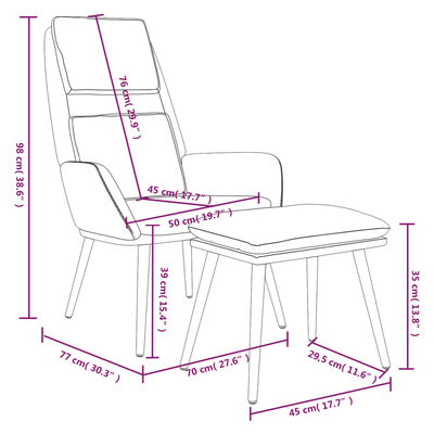 vidaXL Fotel z podnóżkiem, jasnoszary, obity tkaniną