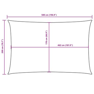 vidaXL Prostokątny żagiel ogrodowy, tkanina Oxford, 2x5 m, kremowy