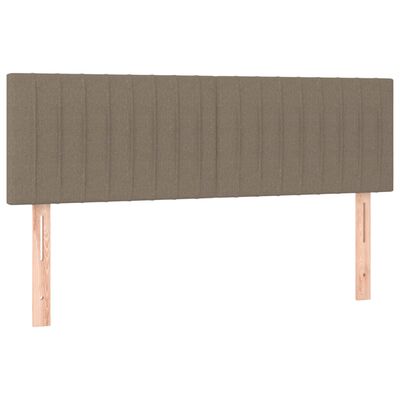 vidaXL Zagłówek do łóżka z LED, taupe, 144x5x78/88 cm, tkanina