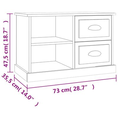 vidaXL Szafka pod TV, biała na wysoki połysk, 73x35,5x47,5 cm