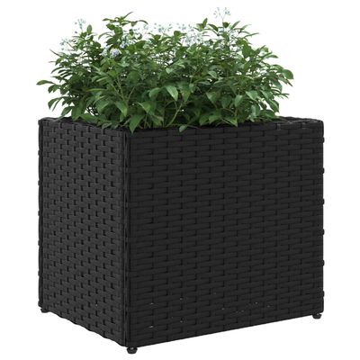 vidaXL Donica ogrodowa, czarna, 36x30x32 cm, rattan PE