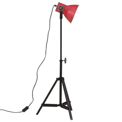 vidaXL Lampa stojąca, 25 W, postarzany czerwony, 35x35x65/95 cm, E27