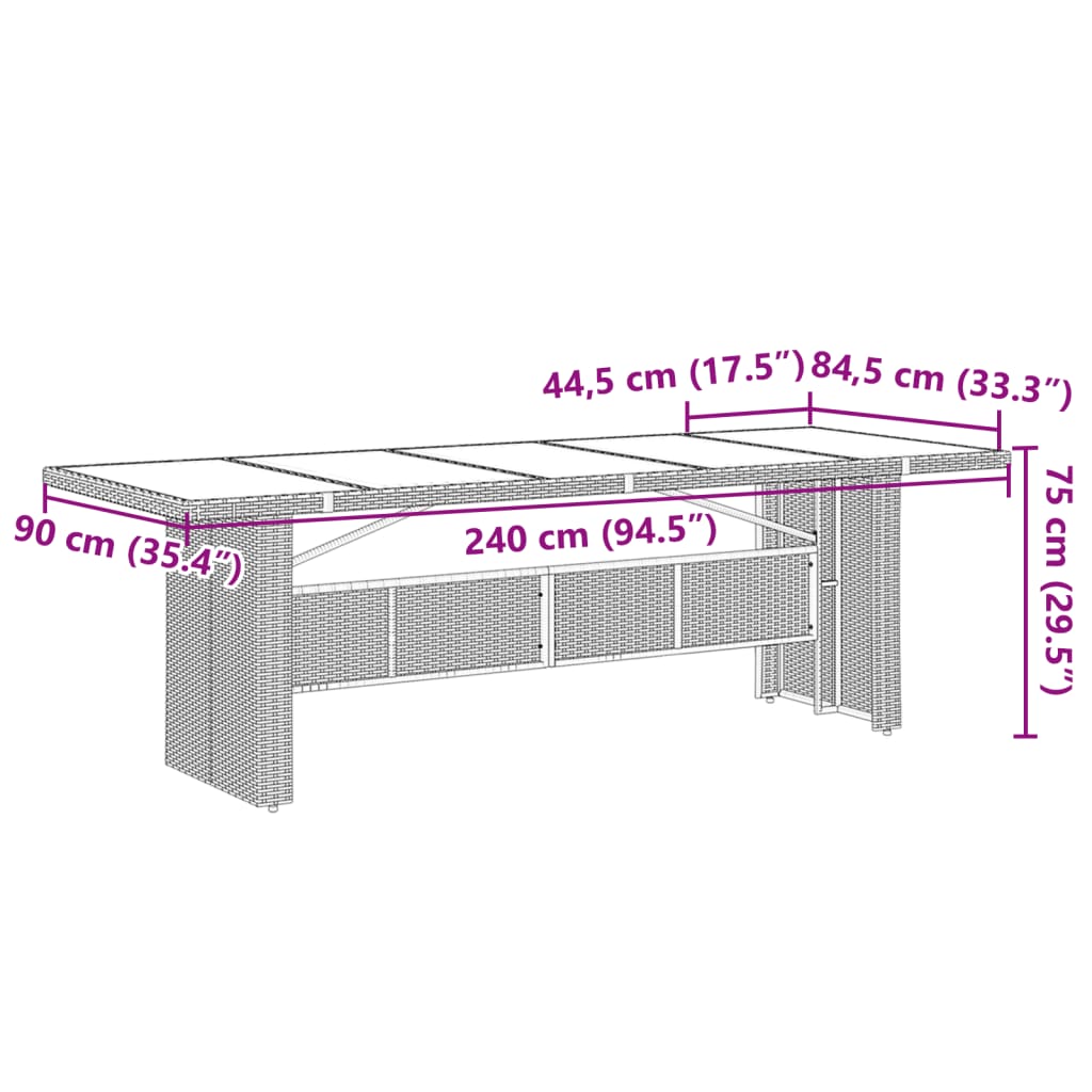 vidaXL 9-cz. zestaw mebli ogrodowych z poduszkami, czarny, rattan PE