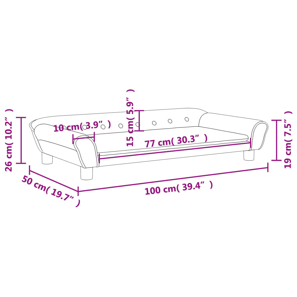 vidaXL Sofa dla dzieci, różowa, 100x50x26 cm, aksamit