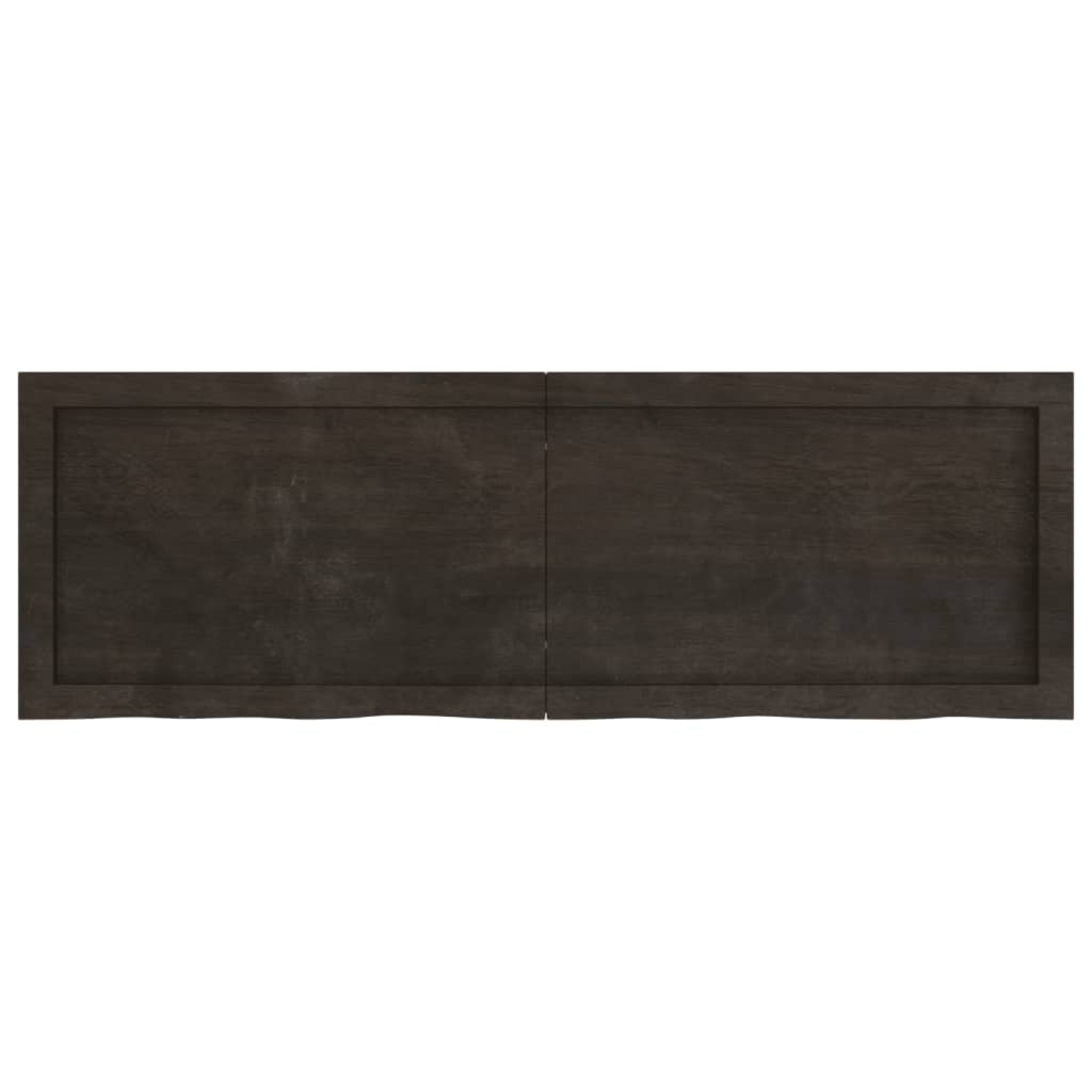 vidaXL Blat stołu, ciemnobrązowy, 120x40x(2-4) cm, lite drewno dębowe