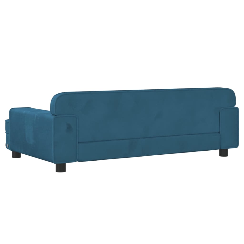 vidaXL Sofa dla dzieci, niebieska, 90x53x30 cm, aksamit