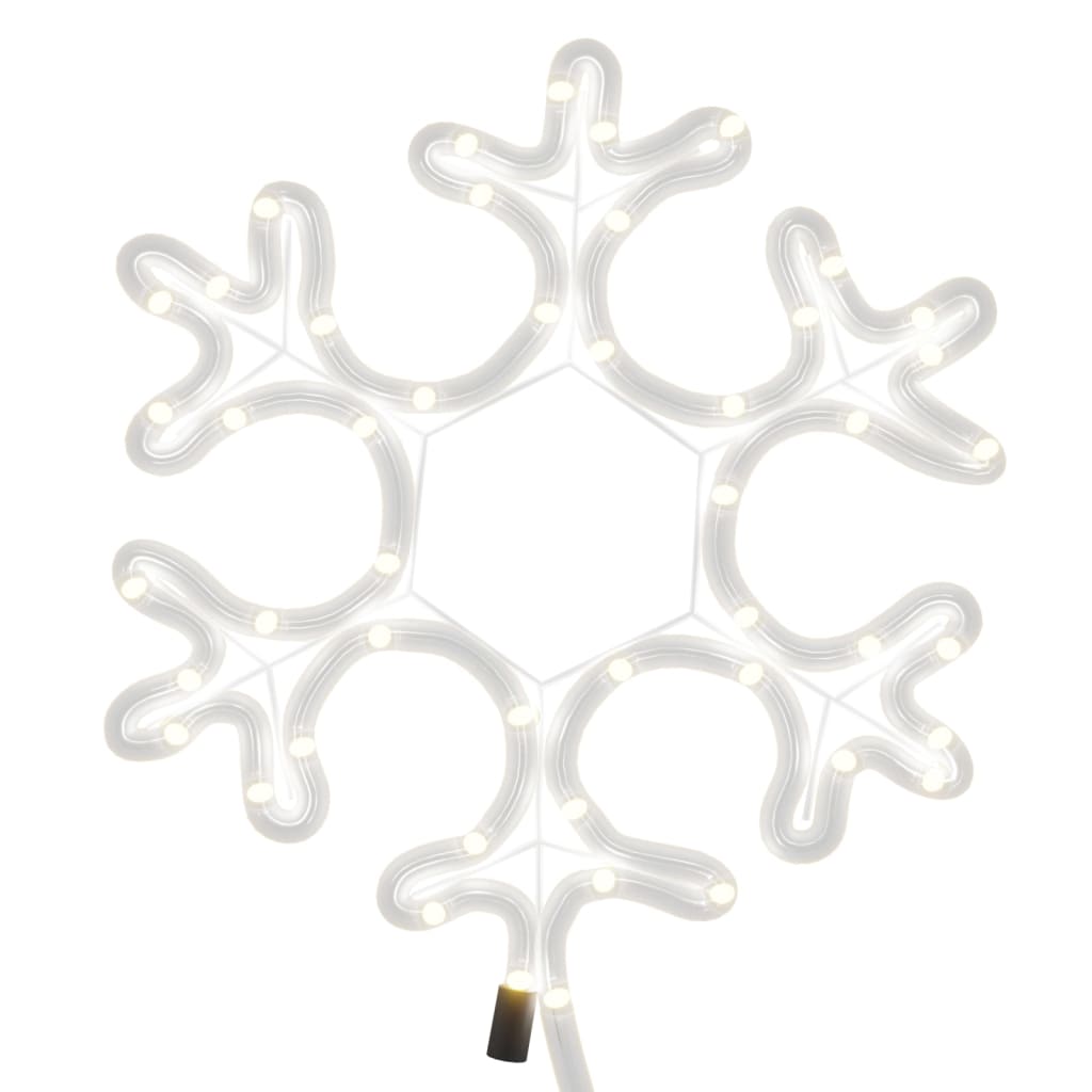 vidaXL Świąteczna dekoracja płatek śniegu 48 LED, ciepła biel 27x27 cm