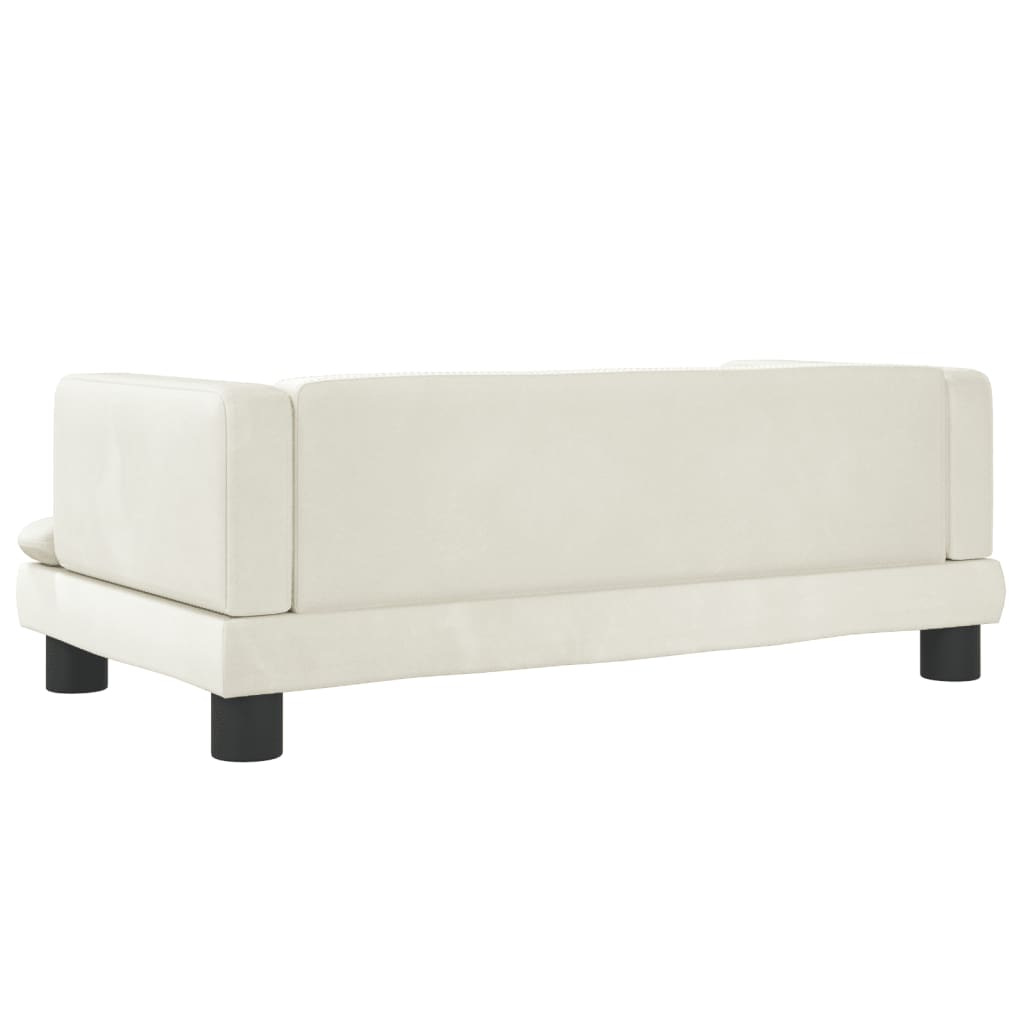 vidaXL Sofa dla dzieci, kremowa, 80x45x30 cm, aksamit