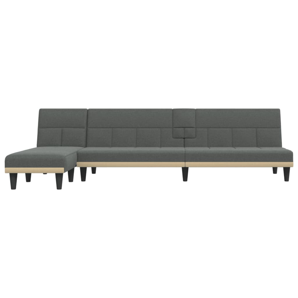 vidaXL Sofa rozkładana L, ciemnoszara, 255x140x70 cm, tkanina