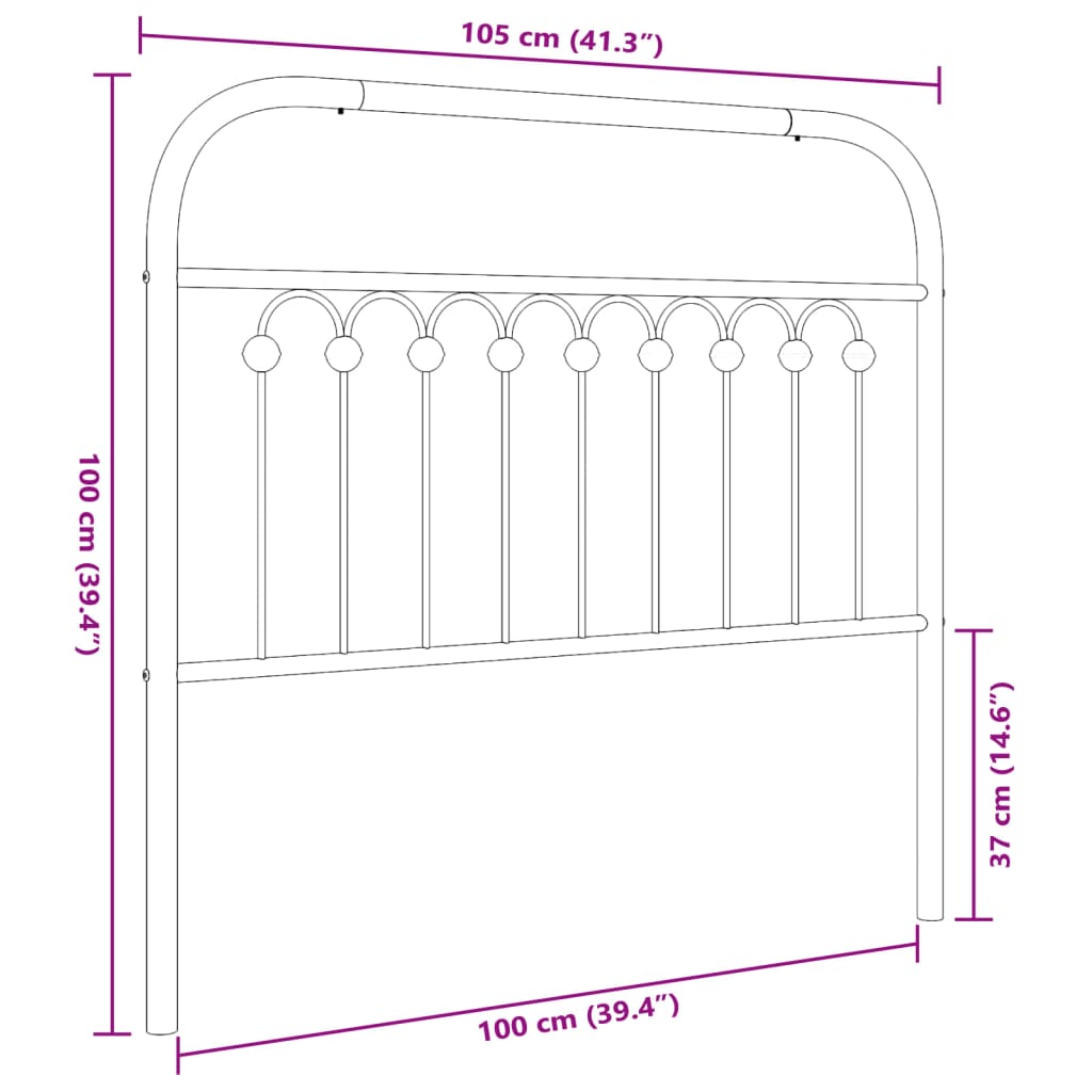 vidaXL Metalowe wezgłowie, białe, 100 cm