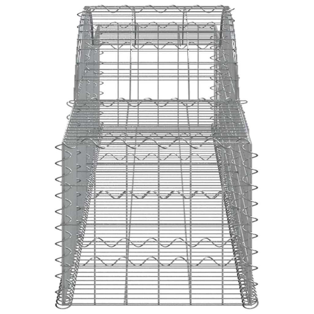 vidaXL Kosze gabionowe, 9 szt, 300x50x40/60 cm, galwanizowane żelazo