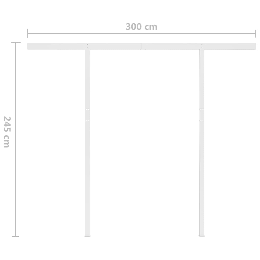 vidaXL Automatycznie zwijana markiza, LED i czujnik wiatru, 3,5x2,5 m