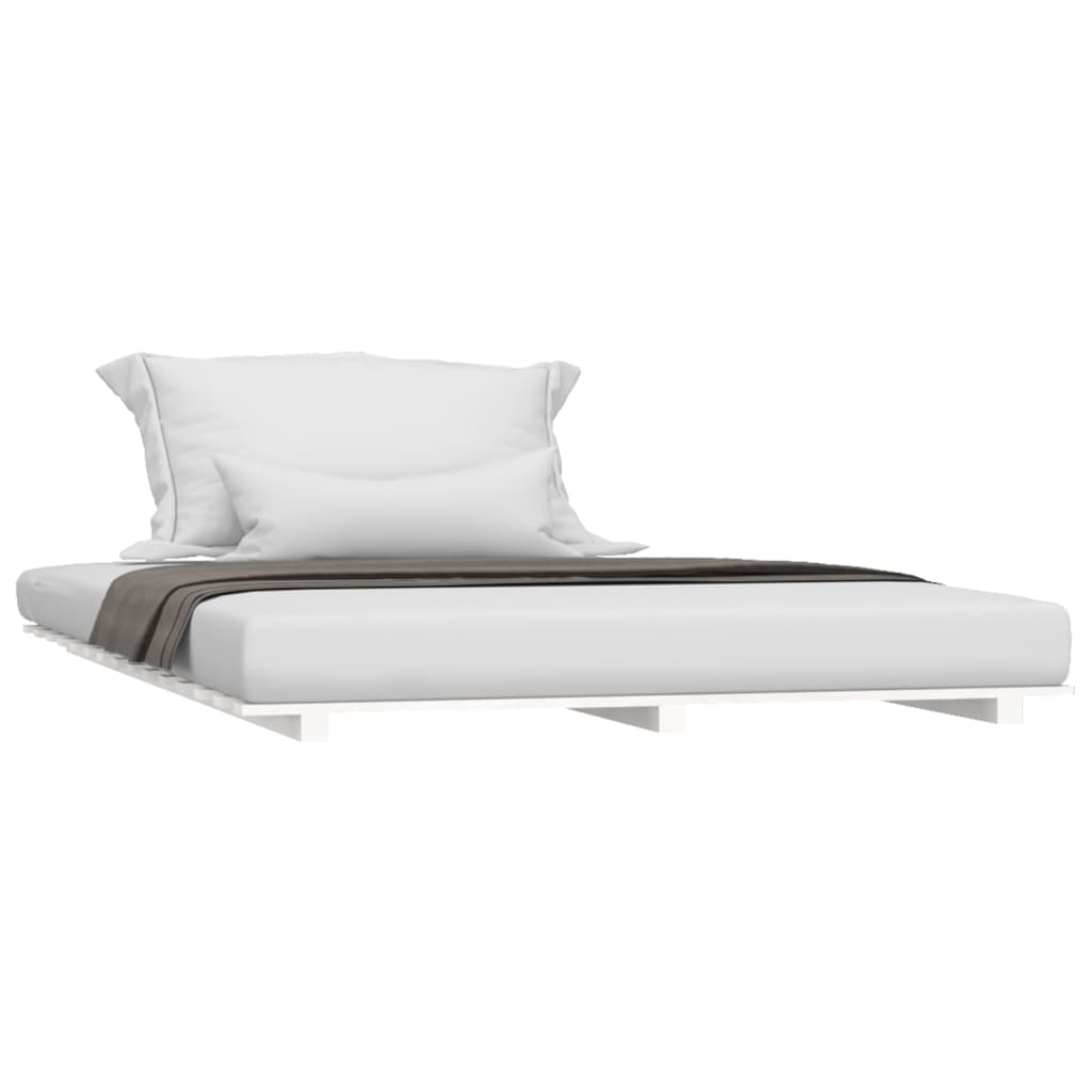 vidaXL Rama łóżka, biała, 120 x 200 cm, lite drewno sosnowe
