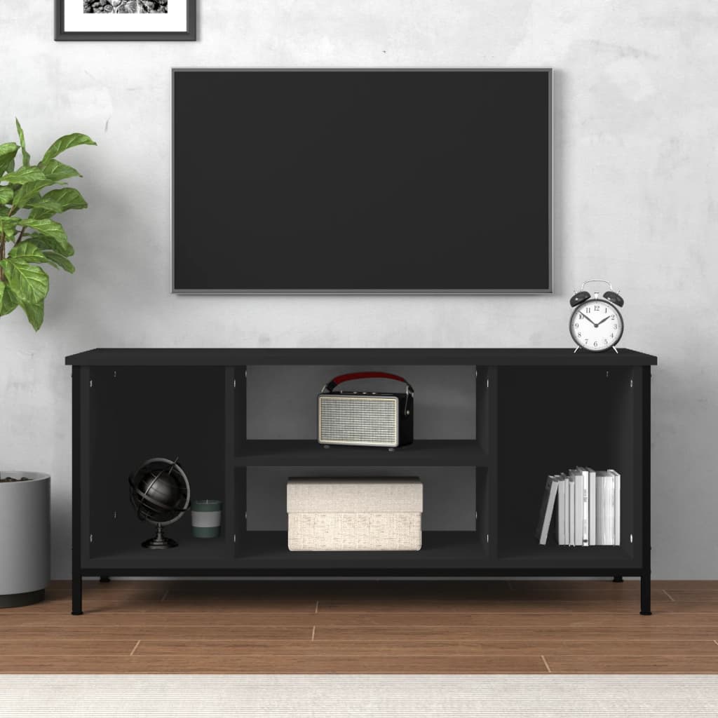 vidaXL Szafka pod TV, czarna, 102x35x45 cm, materiał drewnopochodny