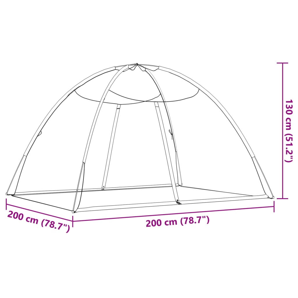 vidaXL Moskitiera Mongolia z drzwiczkami, siatka 220, 200x120x130 cm