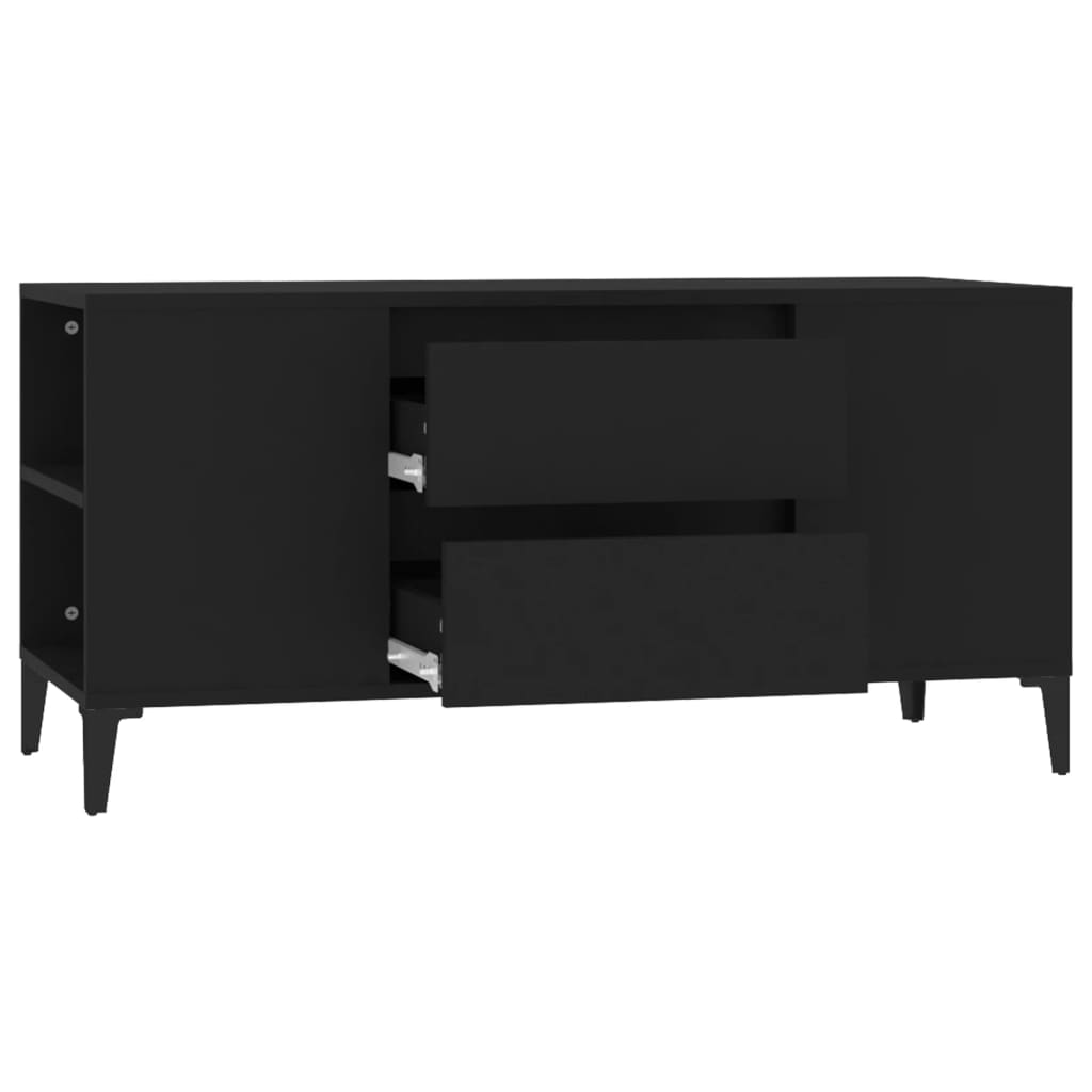 vidaXL Szafka pod TV, czarna, 102x44,5x50 cm, materiał drewnopochodny