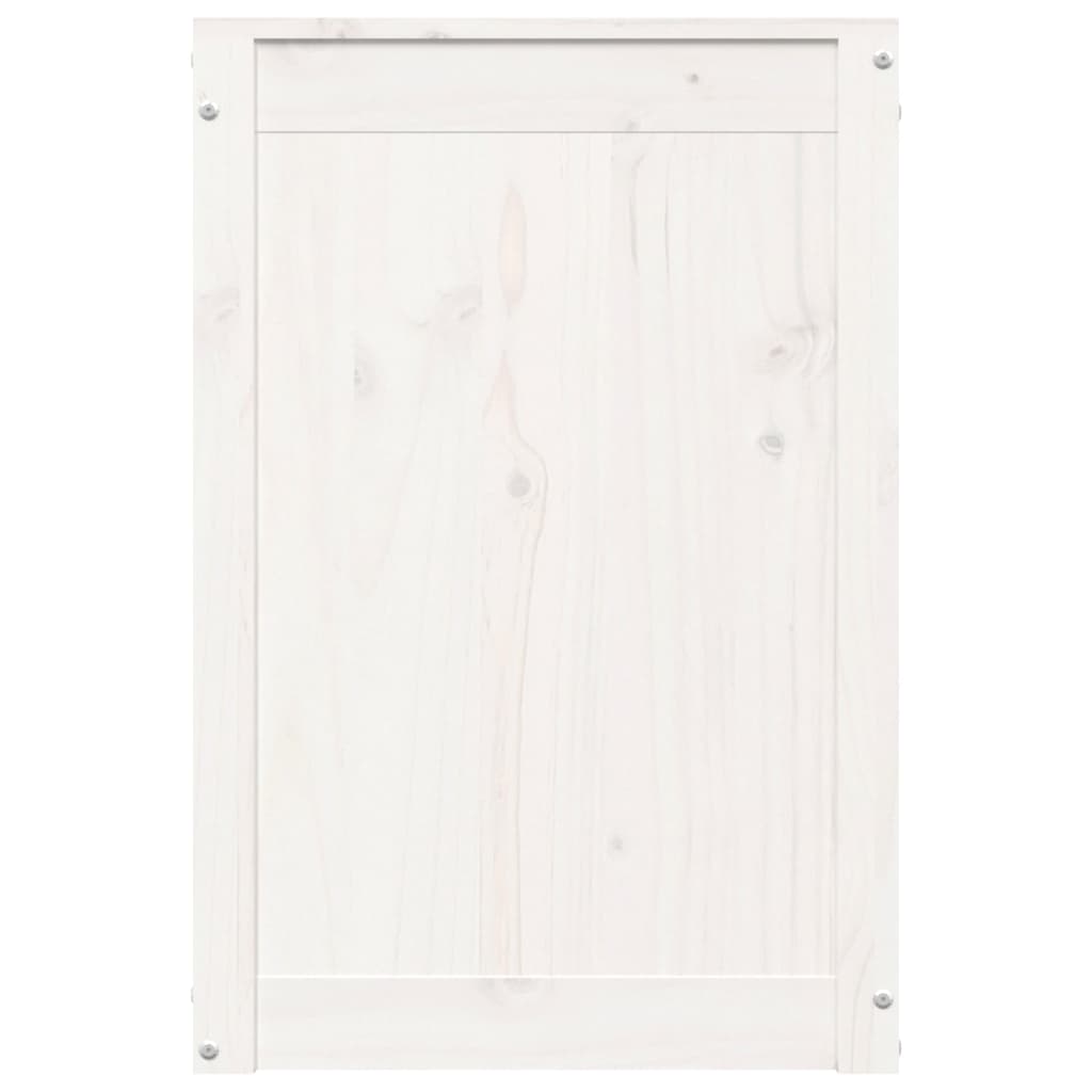 vidaXL Skrzynia na pranie, biała, 44x44x66 cm, lite drewno sosnowe