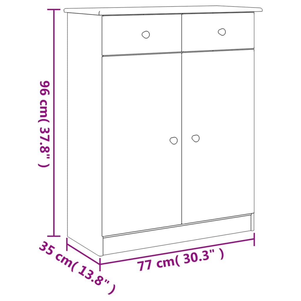 vidaXL Szafka na buty ALTA, 77x35x96 cm, drewno sosnowe