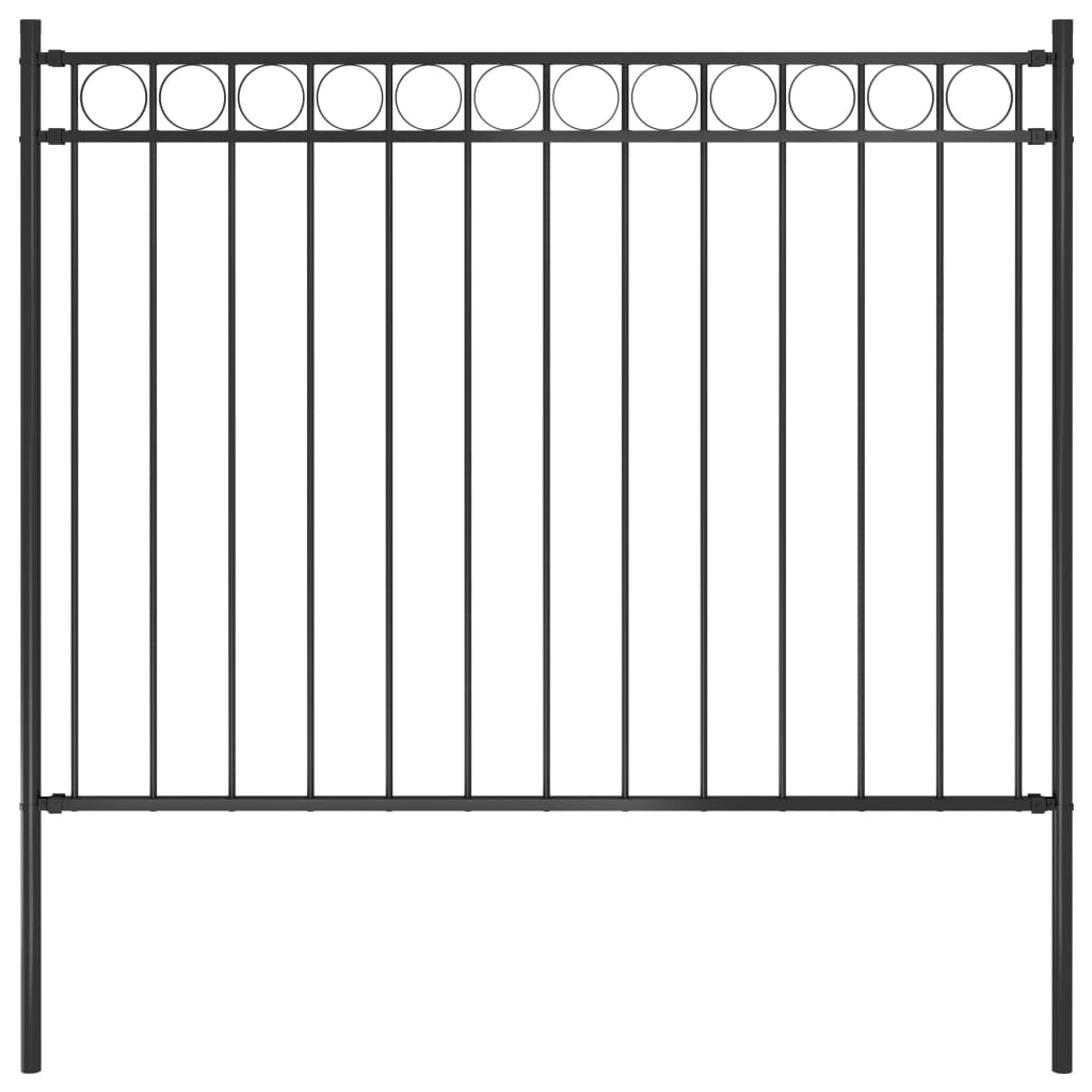 vidaXL Panel ogrodzeniowy, stalowy, 1,7 x 1,2 m, czarny