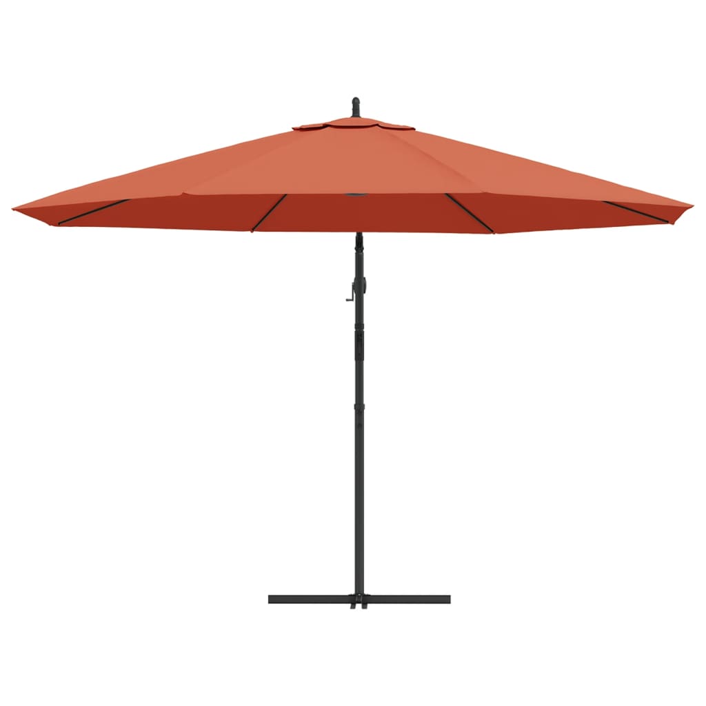 vidaXL Parasol wiszący z aluminiowym słupkiem, 350 cm, terakotowy