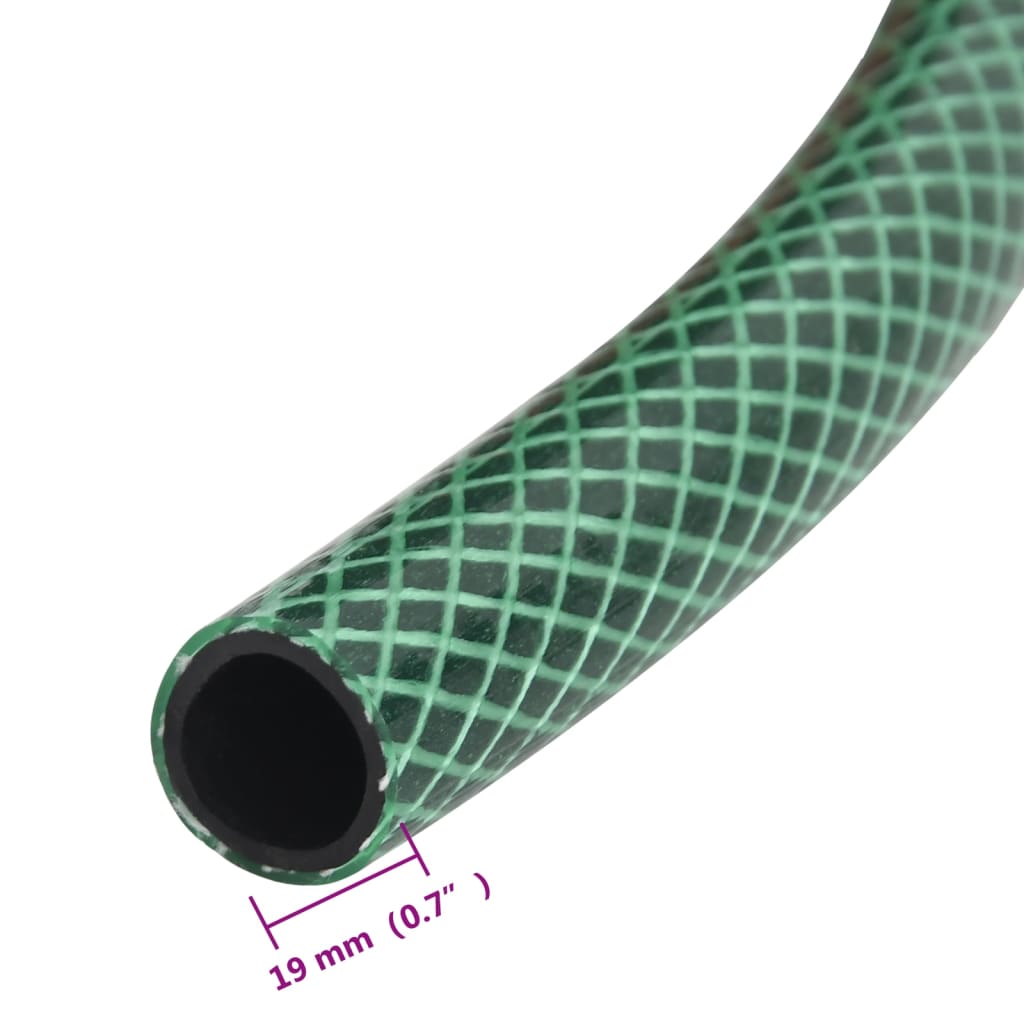 vidaXL Wąż ogrodowy z zestawem złączek, zielony, 0,75", 10 m, PVC