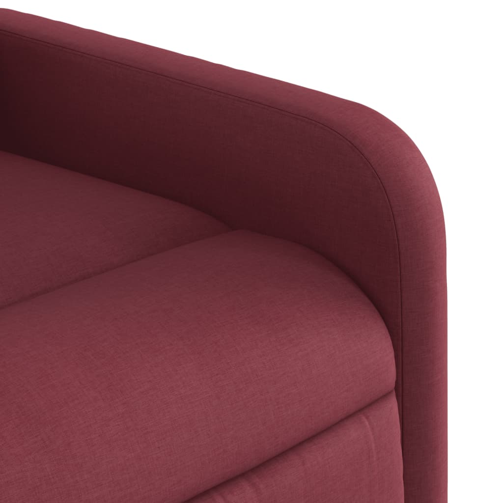 vidaXL Rozkładany fotel masujący, elektryczny, winna czerwień, tkanina