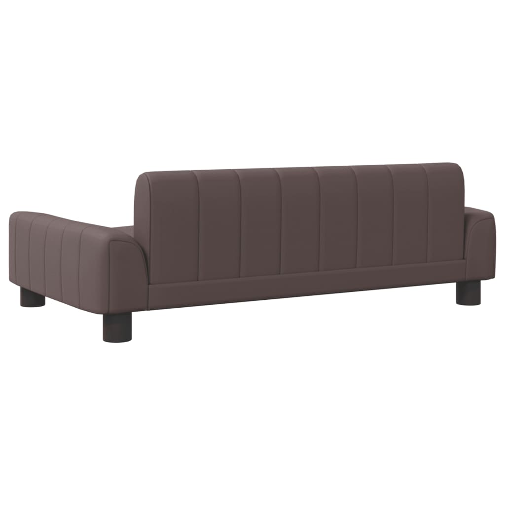 vidaXL Sofa dla dzieci, brązowa, 90x53x30 cm, sztuczna skóra