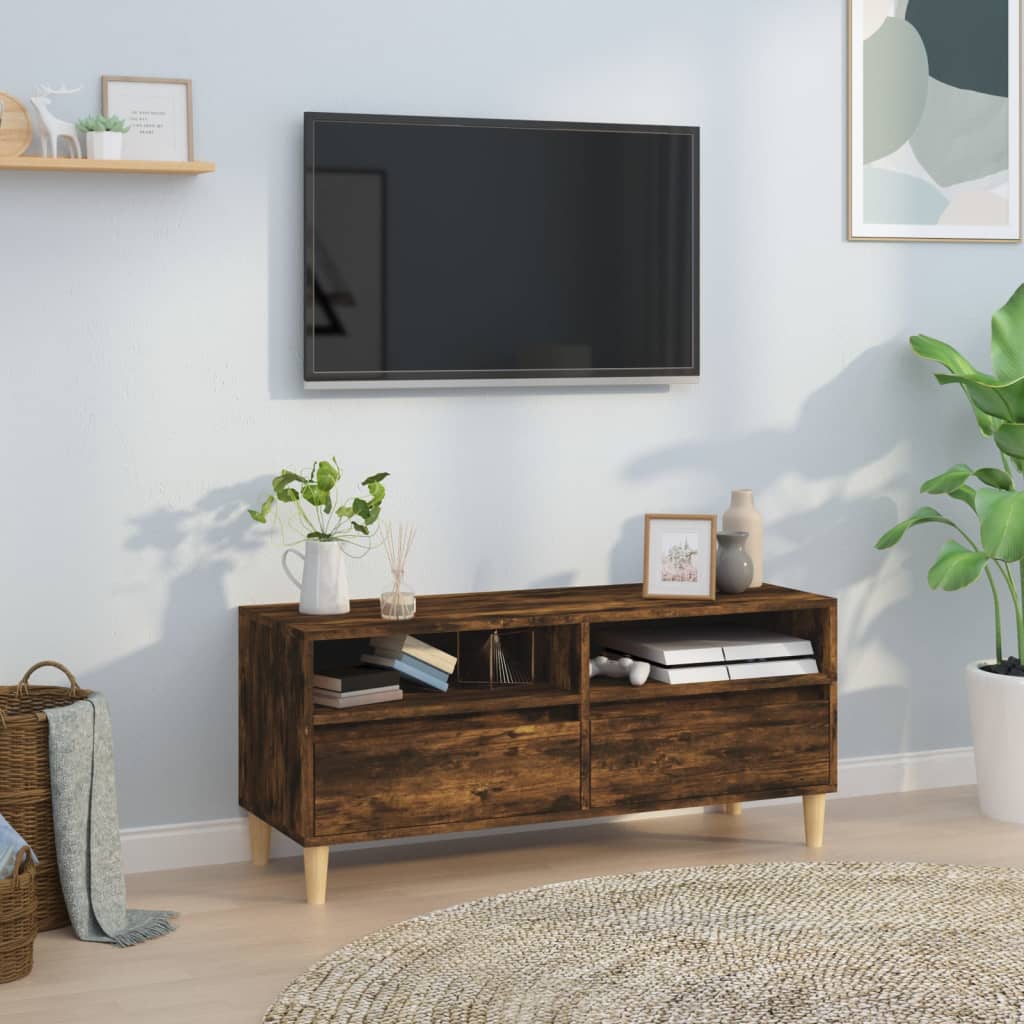 vidaXL Szafka pod TV, przydymiony dąb, 100x34,5x44,5 cm