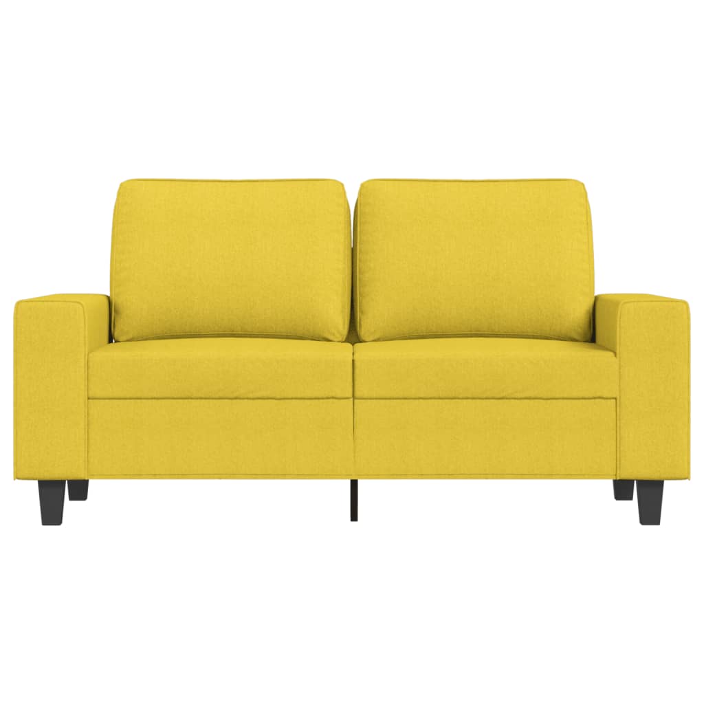 vidaXL Sofa 2-osobowa, jasnożółta, 120 cm, tapicerowana tkaniną