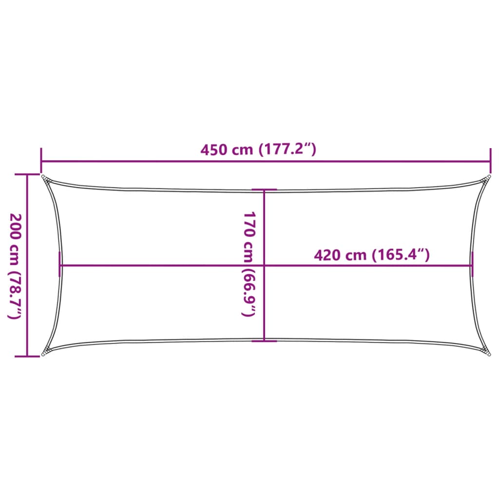 vidaXL Żagiel przeciwsłoneczny, piaskowy, 4,5x2 m, 100% poliester