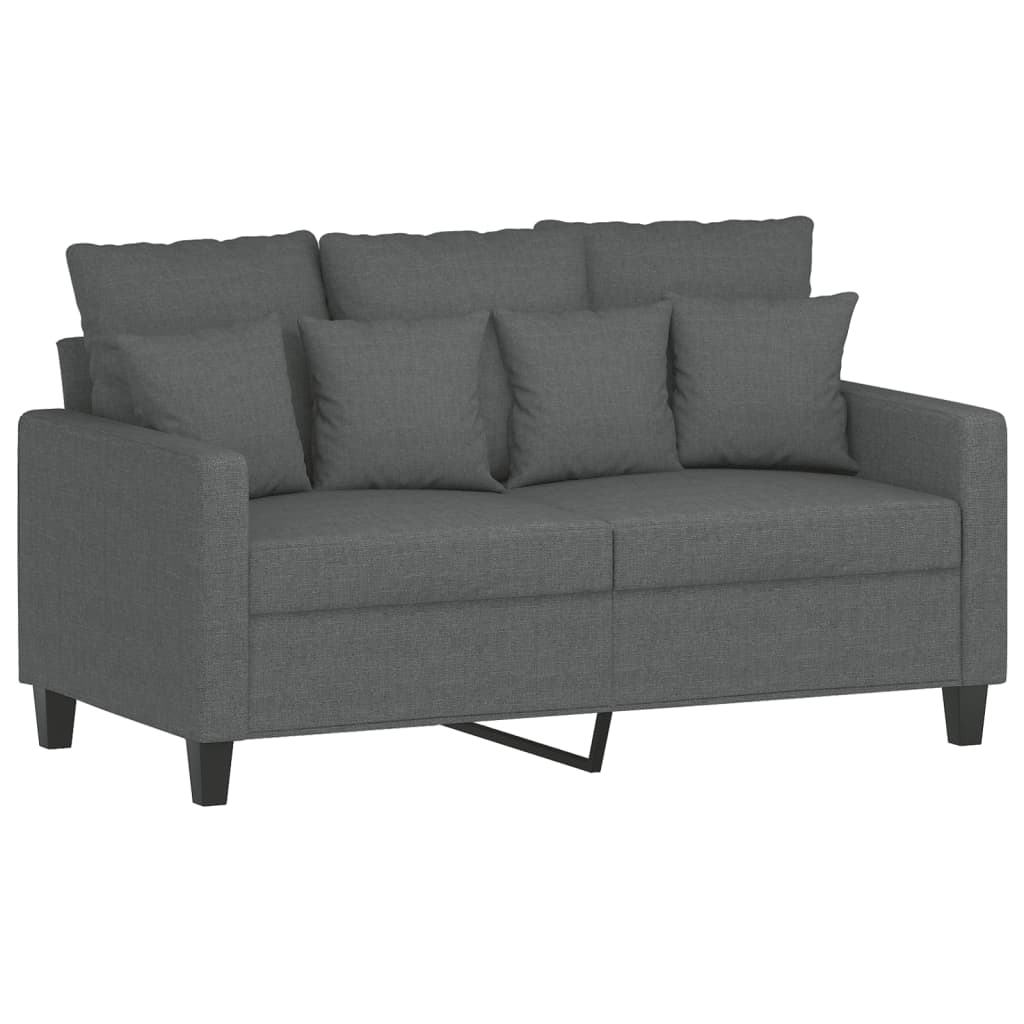 vidaXL Sofa 2-osobowa, ciemnoszara, 120 cm, tapicerowana tkaniną