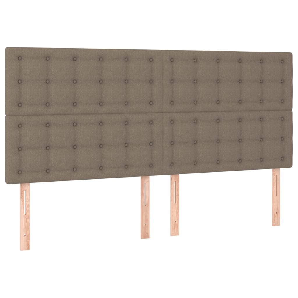 vidaXL Zagłówek do łóżka z LED, taupe, 160x5x118/128 cm, tkanina