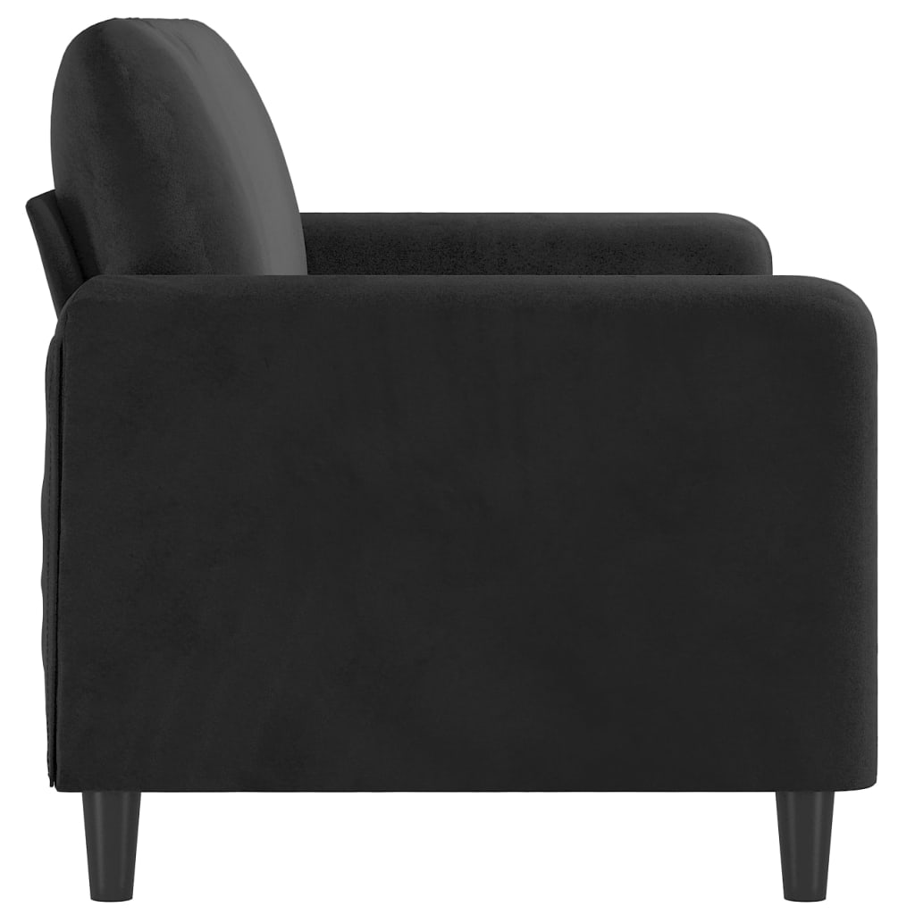 vidaXL Sofa 2-osobowa, czarna, 140 cm, tapicerowana aksamitem