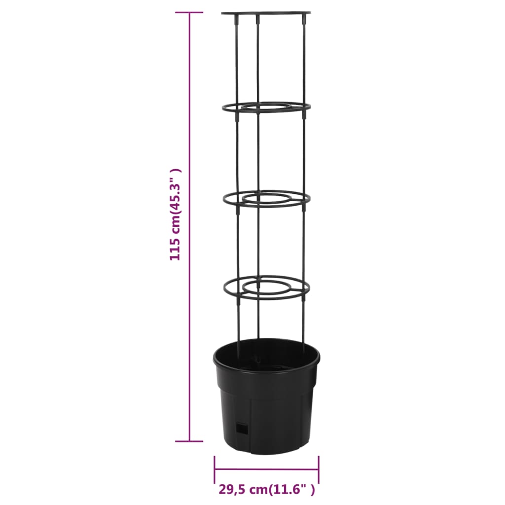 vidaXL Doniczka na pomidory, antracytowa, Ø29,5x115 cm, polipropylen