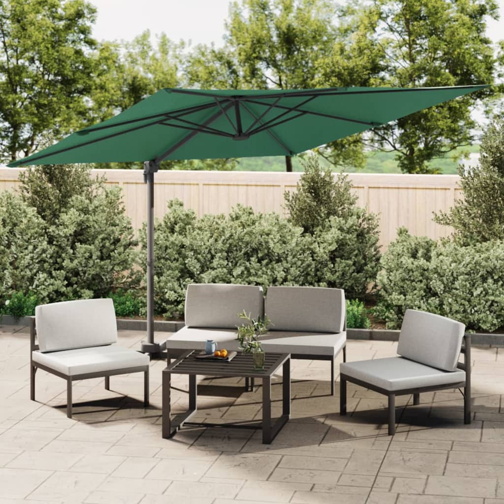 vidaXL Parasol wiszący z aluminiowym słupkiem, 300x300 cm, zielony