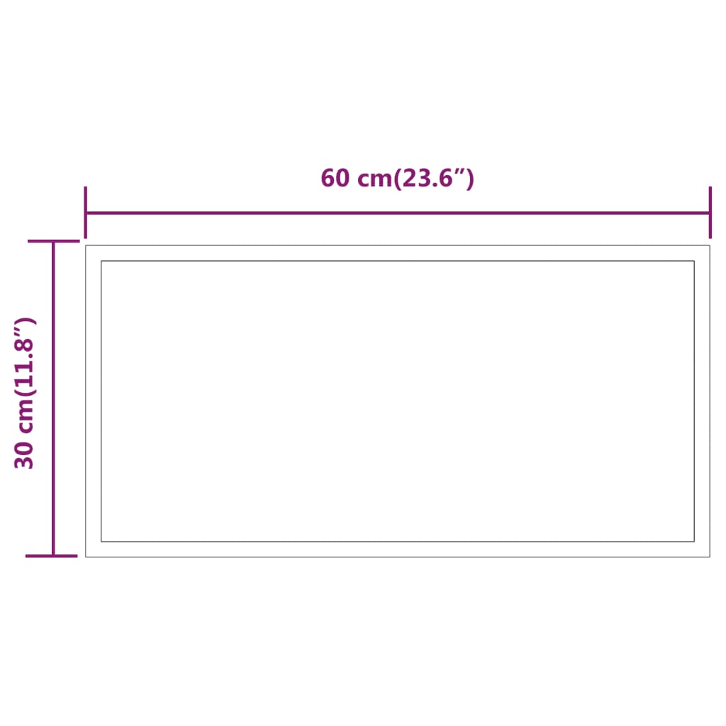 vidaXL Lustro łazienkowe z LED, 30x60 cm