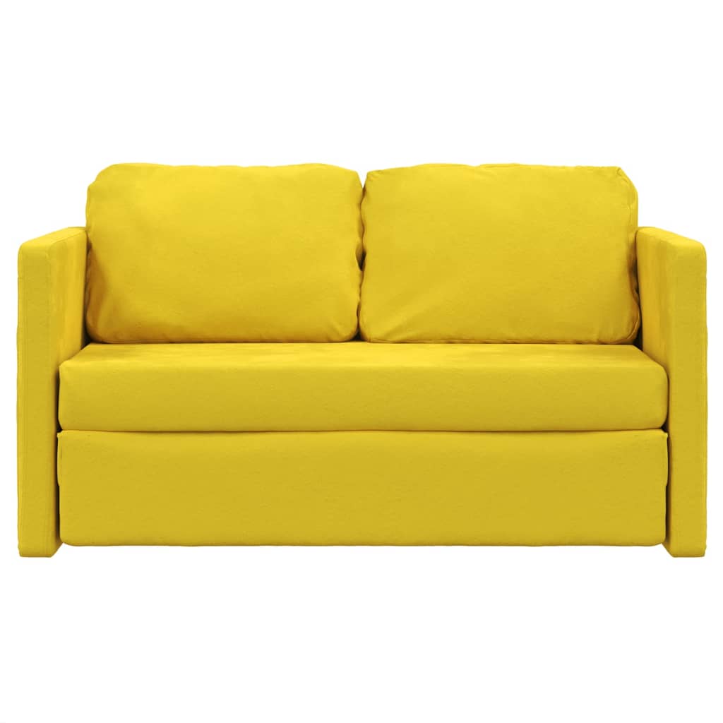 vidaXL Sofa podłogowa 2-w-1, ciemnożółta, 122x204x55 cm, aksamit