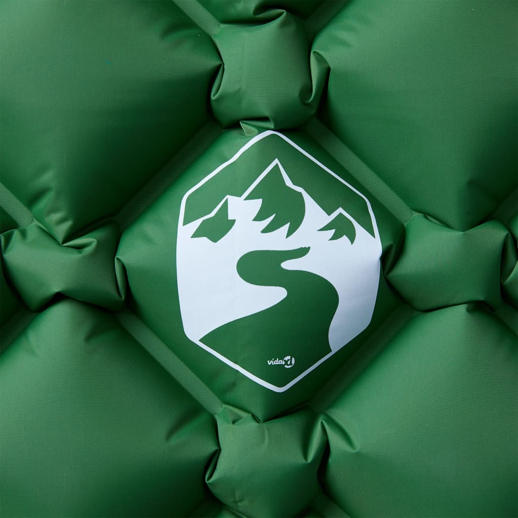 vidaXL Dmuchany materac turystyczny, 1-osobowy, zielony, 190x58x6 cm