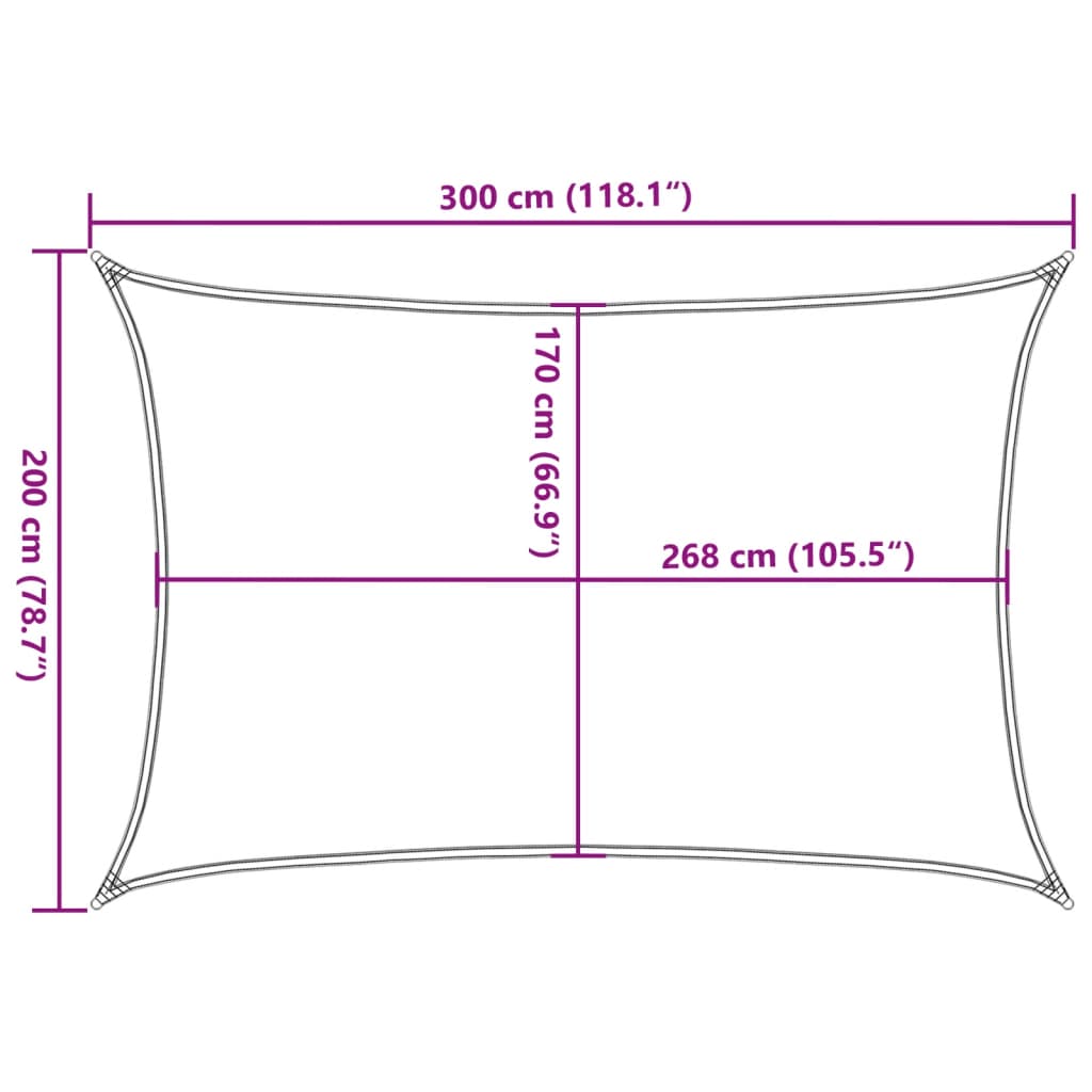 vidaXL Żagiel przeciwsłoneczny, piaskowy, 3x2 m, 100% poliester