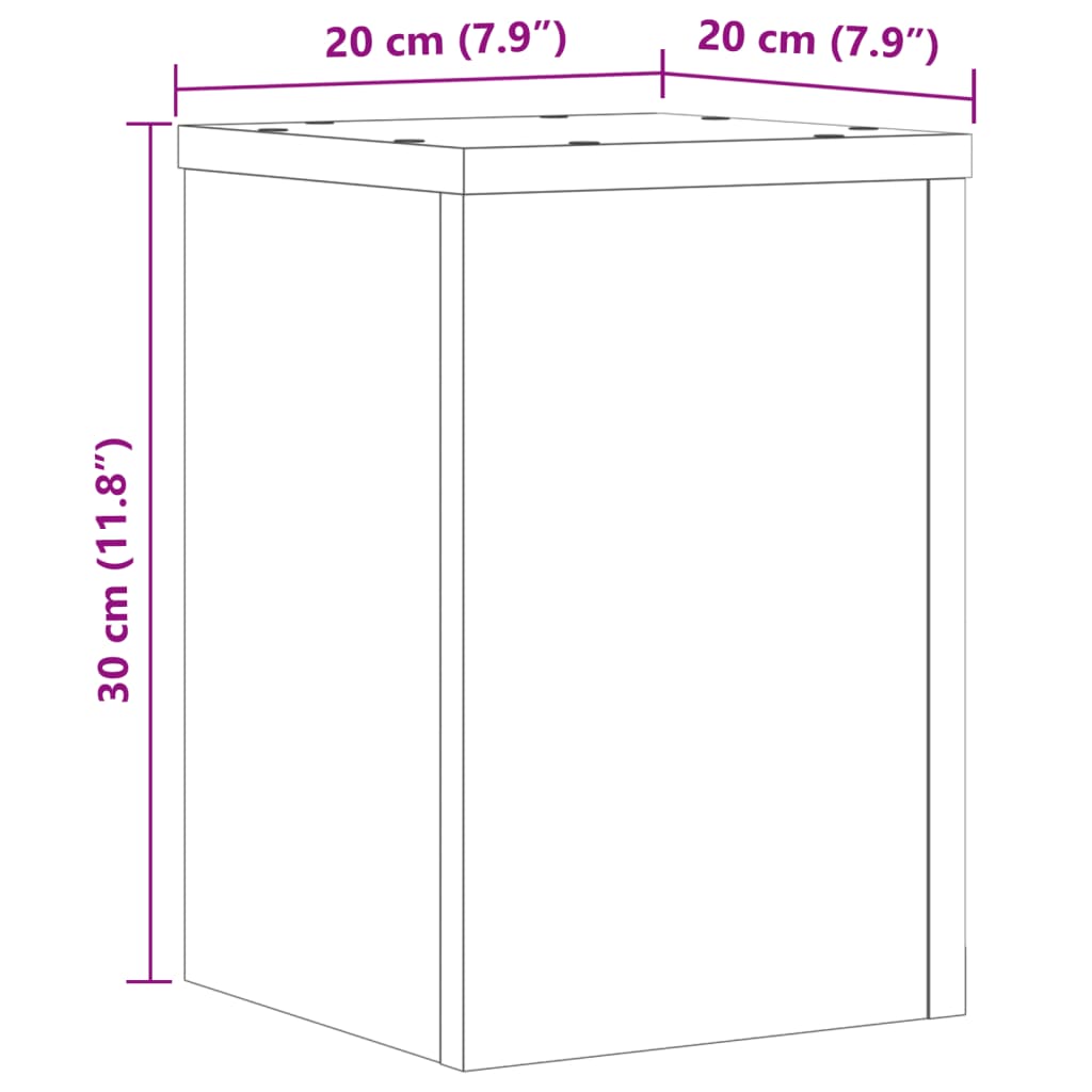 vidaXL Podstawki pod doniczki, 2 szt., białe, 20x20x30 cm