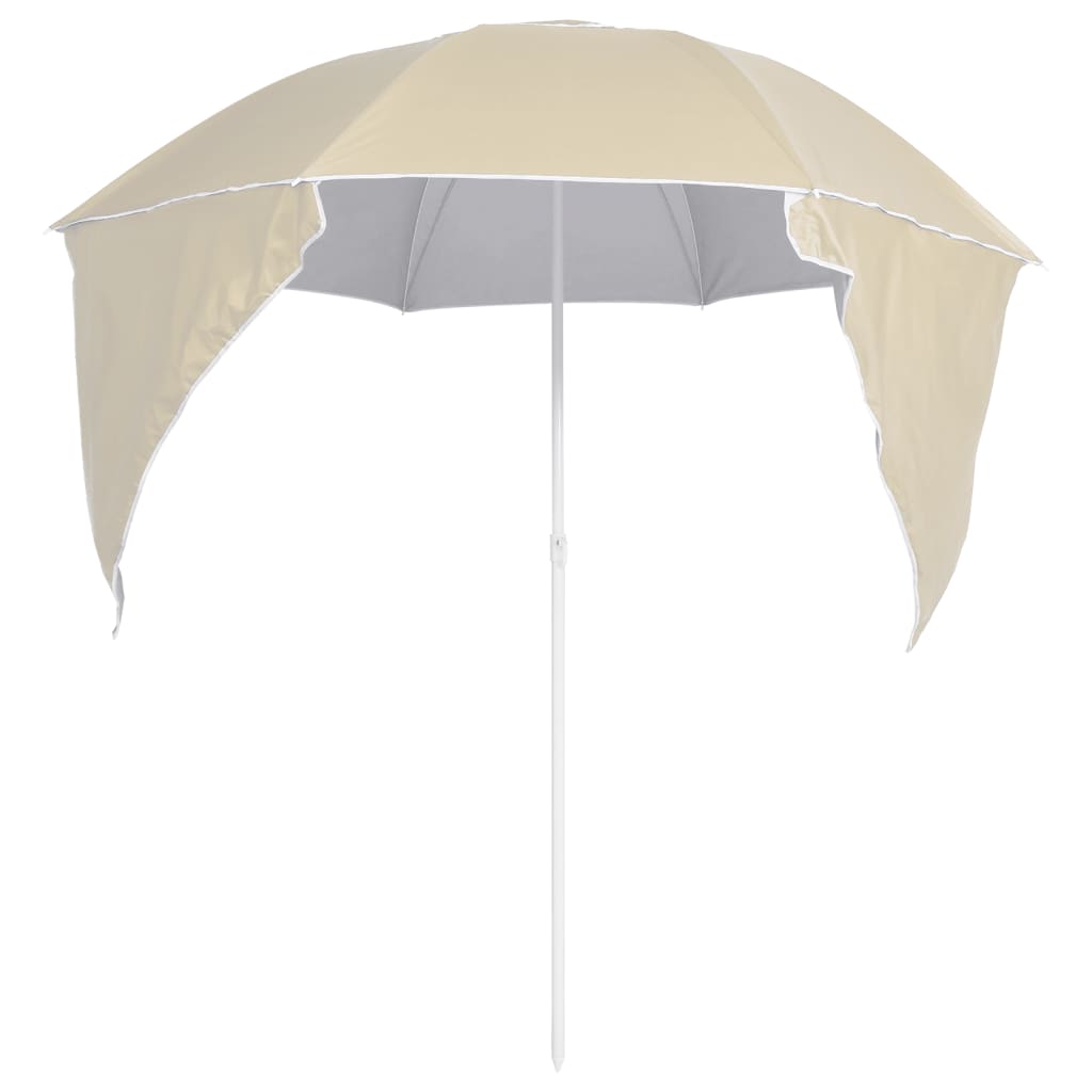 vidaXL Parasol plażowy ze ściankami bocznymi, piaskowy, 215 cm