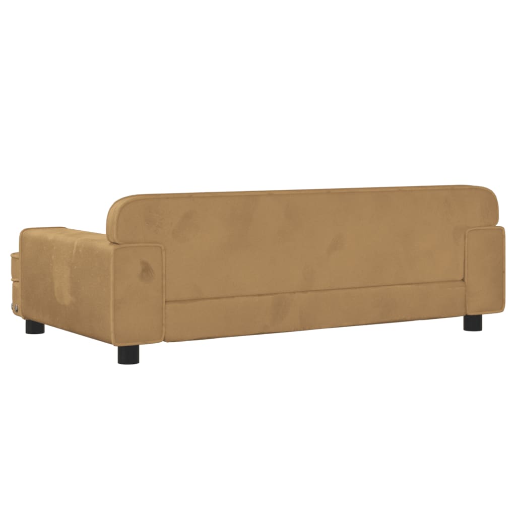 vidaXL Sofa dla dzieci, brązowa, 90x53x30 cm, aksamit