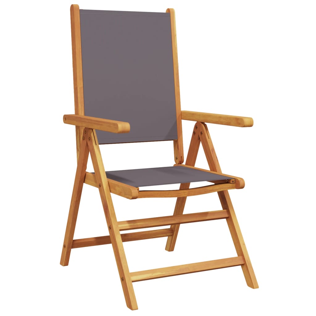 vidaXL Rozkładane krzesła ogrodowe, 6 szt., antracyt, drewno i tkanina