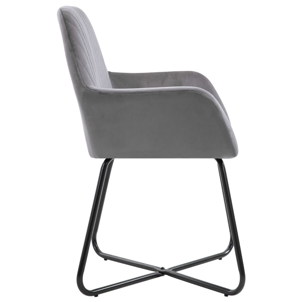 vidaXL Krzesła stołowe, 2 szt., szare, aksamitne