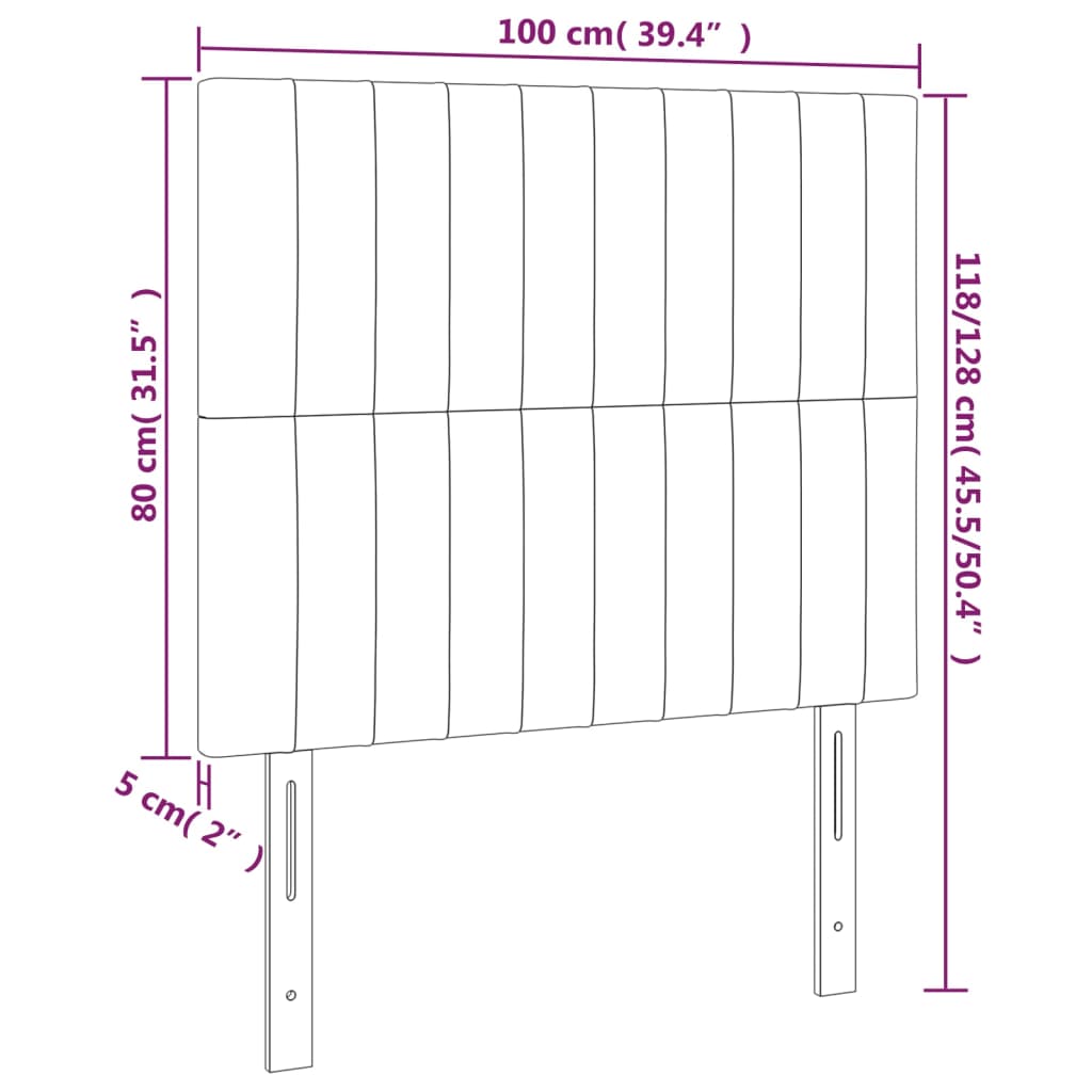 vidaXL Zagłówek do łóżka z LED, zielony, 100x5x118/128 cm, tkanina